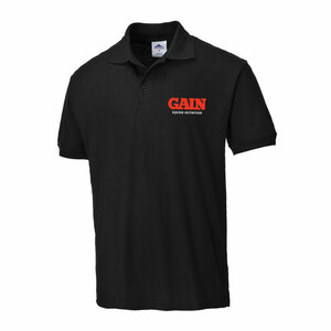 GAIN Equine Nutrition Naples Black Polo Shirt L