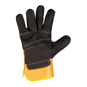 Heavy Duty Black & Yellow Leather Rigger Glove