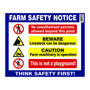 Farm Sign - Farm Safety Notice Large