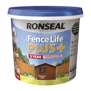 Ronseal Fence Life Plus+ Medium Oak 5L 