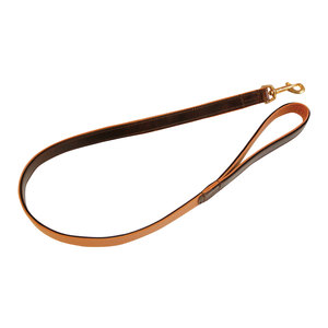 Chanelle Leather Padded Lead Brown 110cm x 20mm