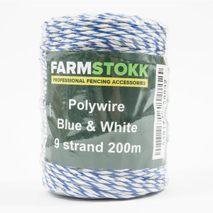Farmstokk Polywire Blue & White 9 Strand 200m