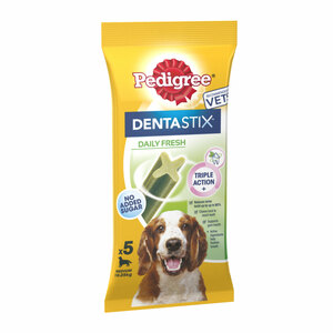 Pedigree Dog Treats Dentastix Fresh Medium 5pk 128g